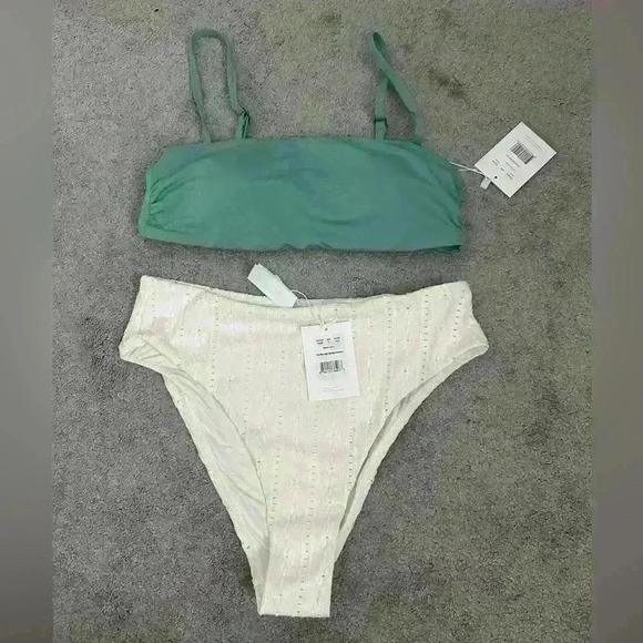 Andie Swim Bikini Set Newport Top and 90’s High Waisted Bottoms Size Small - Picture 1 of 9